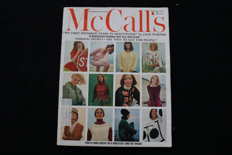 1964 SEPTEMBER MCCALL'S MAGAZINE - SWEATERS COVER - E 9999