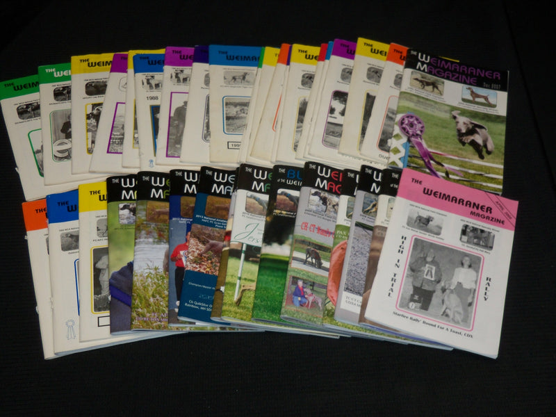 1989-2015 THE WEIMARANER DOG MAGAZINE LOT OF 36 ISSUES - O 2993J
