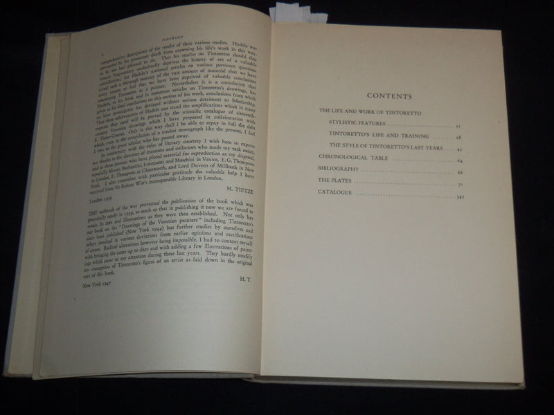 1948 TINTORETTO THE PAINTINGS AND DRAWINGS BOOK BY HANS TIETZE - KD 5981A
