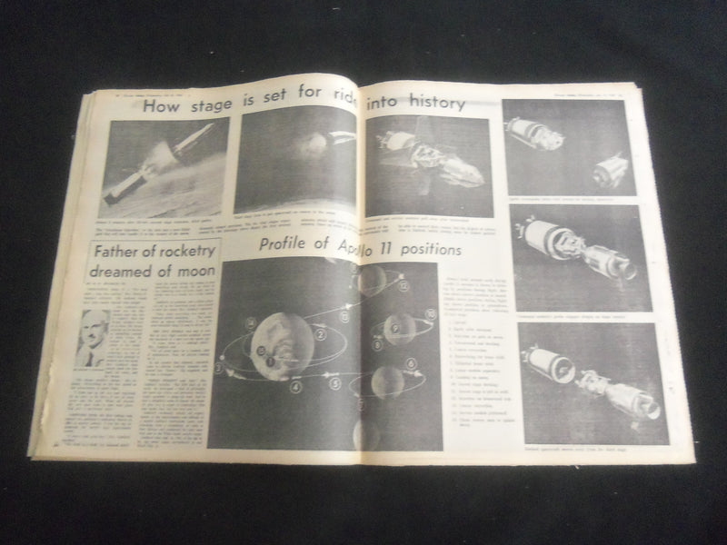 1969 JULY 16 CHICAGO AMERICAN TODAY NEWSPAPER- ASTRONAUTS OFF TO MOON! - NP 5842