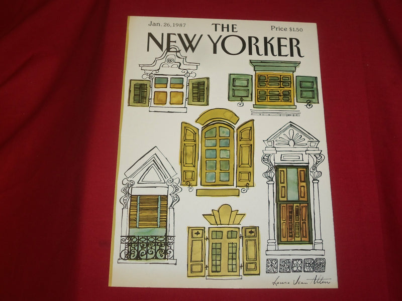 1987 JANUARY 26 NEW YORKER MAGAZINE FRONT COVER ONLY - GREAT ART FOR FRAMING