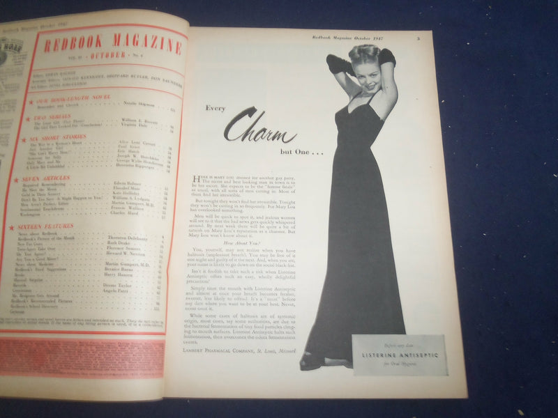 1947 OCTOBER REDBOOK MAGAZINE - REMEMBER AND CHERISH - SP 6257K