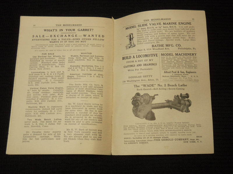 1925 JANUARY THE MODEL MAKER MAGAZINE - VOLUME 2 NO. 1 - K 2644