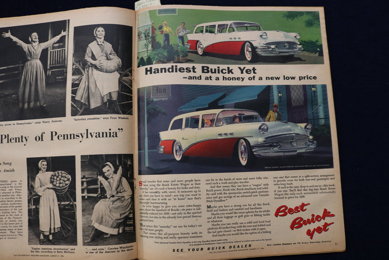 1956 MARCH 11 TODAY SECTION MAGAZINE - SUZY PARKER AND BUICK ADS - E 23302