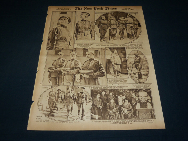 1917 AUGUST 19 NEW YORK TIMES ROTO PICTURE SECTION - SARAH BERNHARDT - NT 8993