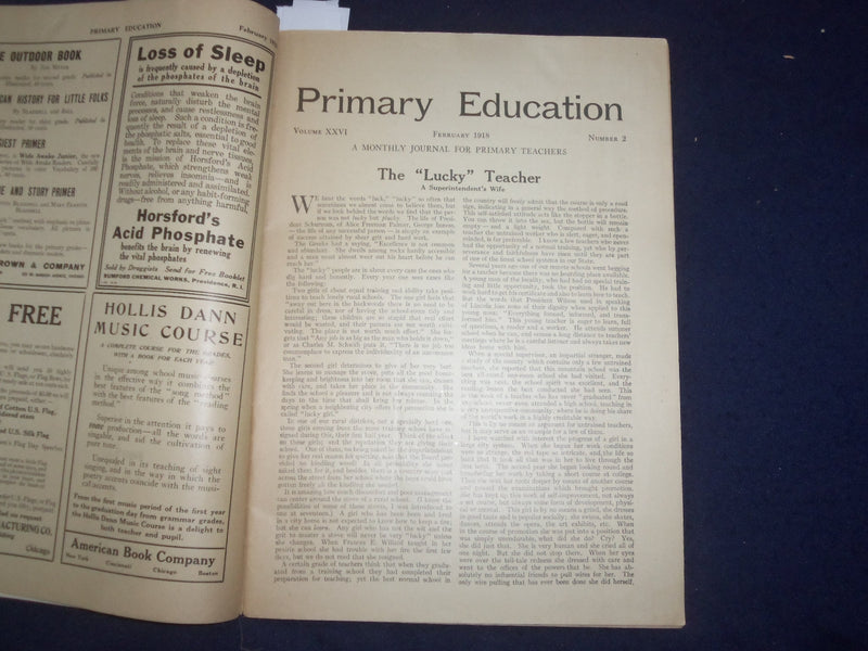 1918 FEBRUARY PRIMARY EDUCATION MAGAZINE - J 9777