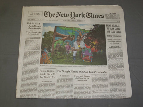 2019 JULY 30 NEW YORK TIMES - TRUMP BELITTLES HIS BLACK CRITICS AND SEEKS SHIELD