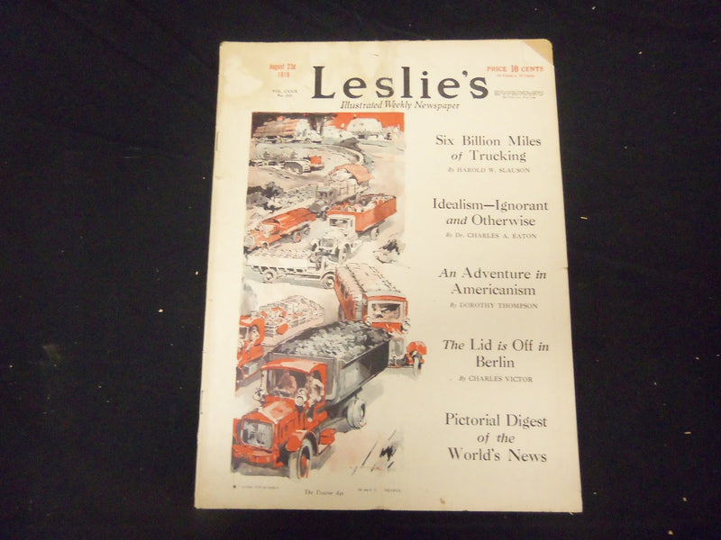 1919 AUGUST 23 LESLIE'S WEEKLY MAGAZINE - THE TRACTOR AGE - ST 2255