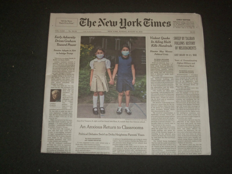 2021 AUGUST 15 NEW YORK TIMES - SWEEP BY TALIBAN FOLLOWS HISTORY OF MISJUDEMENTS