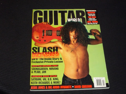 1992 FEBRUARY GUITAR WORLD MAGAZINE - SLASH FRONT COVER - E 304