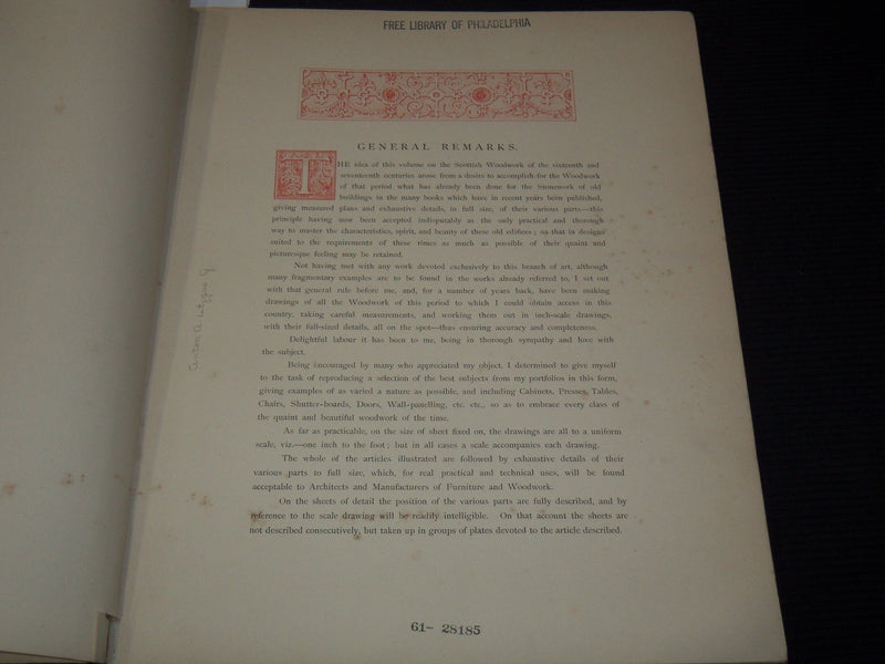 1870'S SCOTTISH WOODWORK XVI & XVII CENTURIES VOLUME #175 OF 250 - Z 229