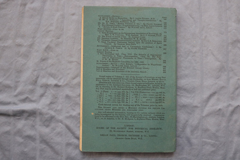 1896 JUNE SOCIETY FOR PHYSICAL RESEARCH PROCEEDINGS - SOFTCOVER BOOK - K 3193