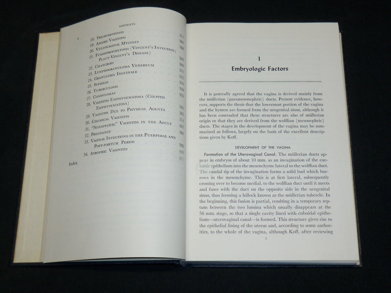1953 VAGINAL INFECTIONS INFESTATIONS AND DISCHARGES BOOK BY BERNSTINE - KD 2761K