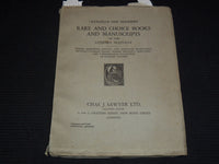 1930 CHAS J. SAWYE RRARE AND CHOICE BOOKS & MANUSCRIPTS CATALOGUE - J 7490