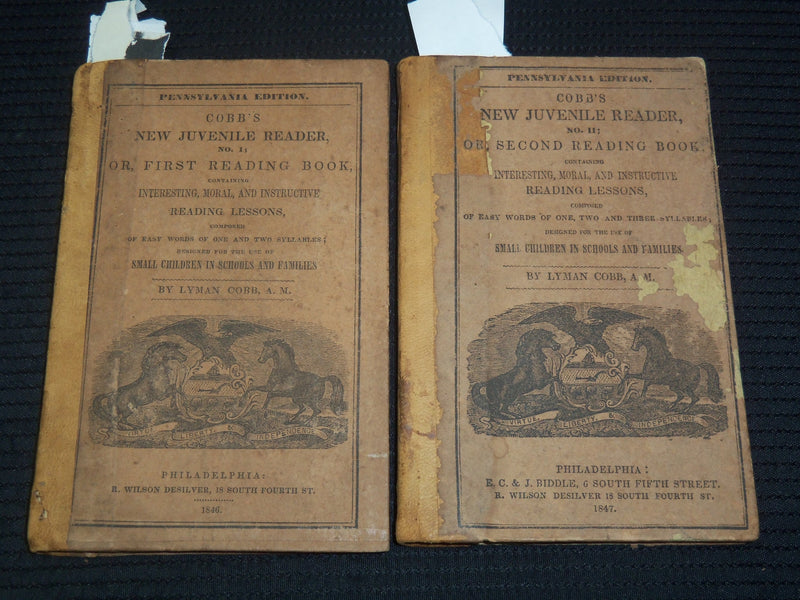 1847 COBB'S NEW JUVENILE READER VOLUME 1 & 2 - LYMAN COBB - K 2595