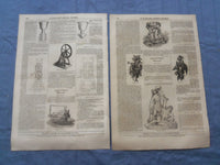 1852 LA ILUSTRACION PERIODICO UNIVERSAL NEWSPAPER - LOT OF 5 - NP 8414