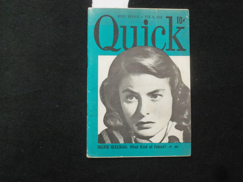 1950 FEBRUARY 6 QUICK MAGAZINE - INGRID BERGMAN COVER - J 9976
