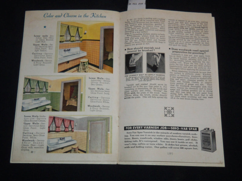 1938 SEARS ROEBUCK & CO. HOW TO PAINT REFERENCE GUIDE - J 9122