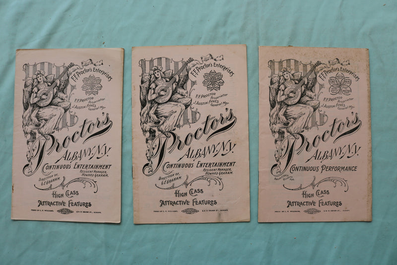 1900'S PROCTOR'S ALBANY THEATRE PROGRAMS - LOT OF 30 - O 3724