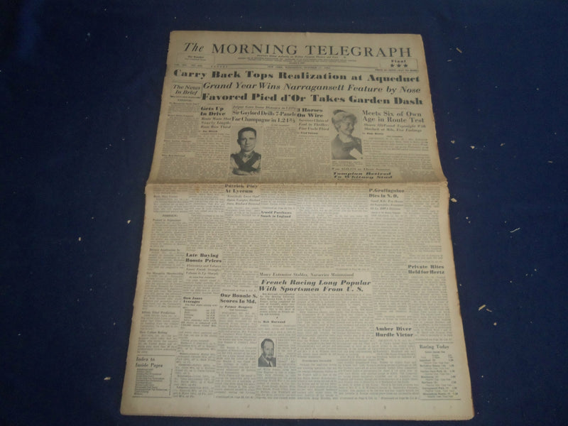 1961 OCT 11 THE MORNING TELEGRAPH - CARRY BACK TOPS REALIZATION - NP 5545