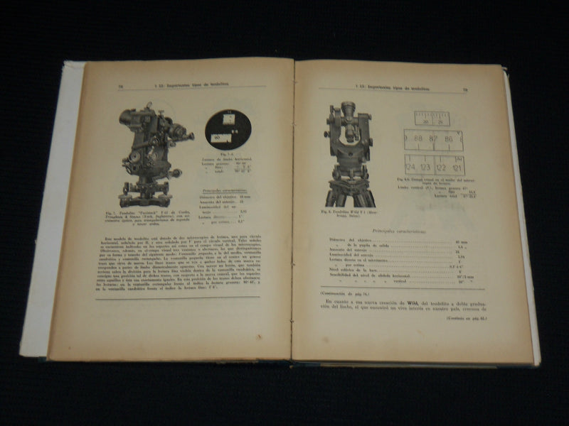 1947 TEODOLITOS Y POLIGONACION HARDCOVER BOOK BY ROBERTO MULLER - KD 7419