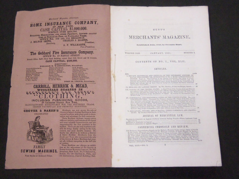 1860 HUNT'S MERCHANTS MAGAZINE AND COMMERCIAL REVIEW LOT OF 12 - WR 241L