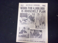 1935 JAN 6 NEW YORK SUNDAY MIRROR-WORK FOR 4,000,000 IS ROOSEVELT PLAN - NP 2246