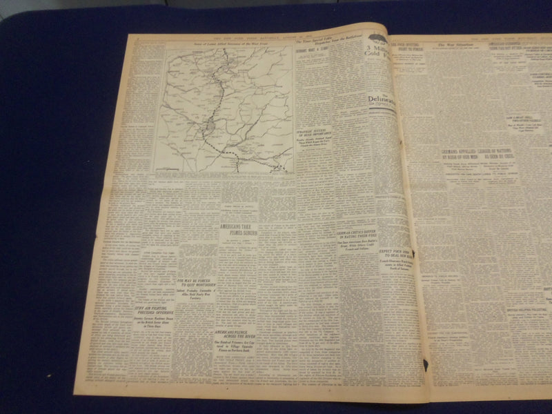 1918 AUGUST 10 NEW YORK TIMES - ALLIES GAIN FIVE MILES MORE - NT 9190