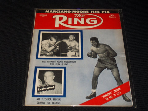 1955 NOVEMBER THE RING MAGAZINE - HURRICANE JACKSON FRONT COVER - E 4629