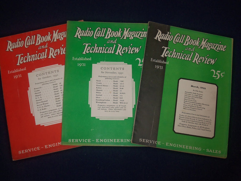 1931-1932 RADIO CALL BACK & TECHNICAL REVIEW MAGAZINE LOT OF 5 - O 2616