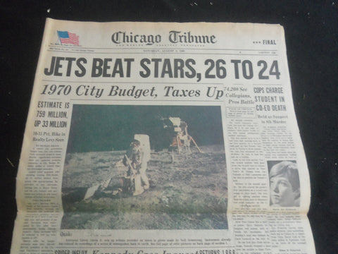 1969 AUGUST 2 CHICAGO TRIBUNE NEWSPAPER - JETS BEAT STARS - MOON PHOTOS- NP 5863