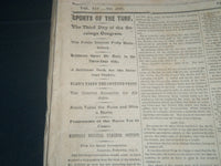 1865 AUGUST 10 NEW YORK TIMES NEWSPAPER - SARATOGA RACE TRACK - NP 3989