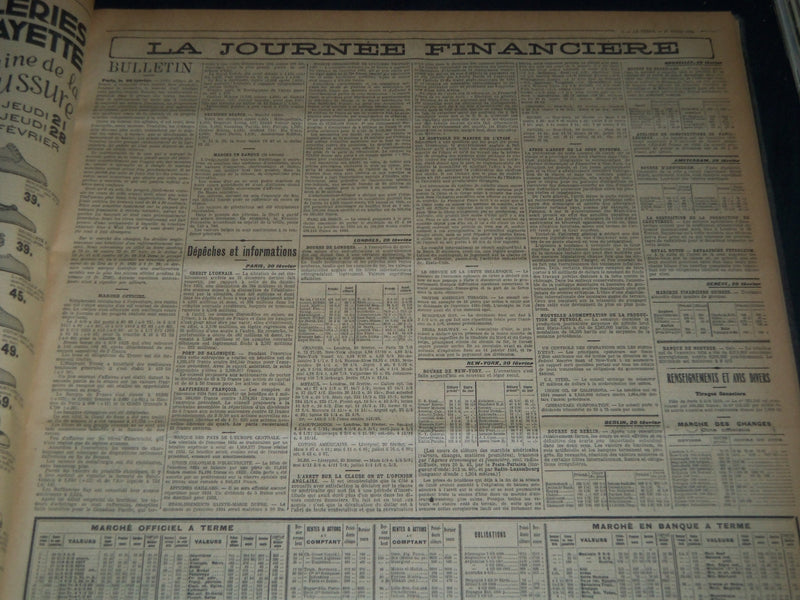 1935 JANUARY-MARCH LE TEMPS FRENCH NEWSPAPER BOUND VOLUME - VB 2