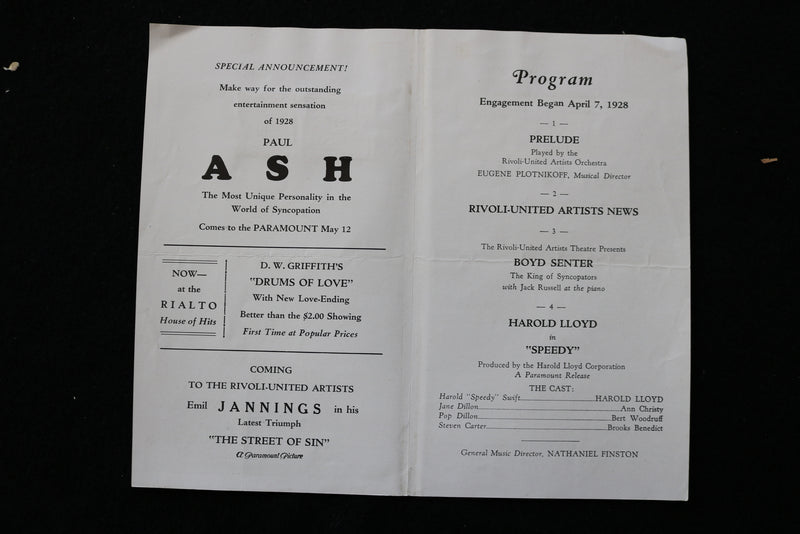 1928 RIVOLI UNITED ARTISTS MOVIE PROGRAMS - NEGRI - LOT OF 5 - K 1973