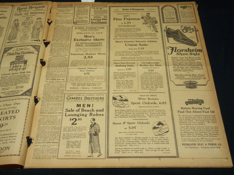 1923 JULY 19 NEW YORK TIMES NEWSPAPER- RUTH'S 22D HOMER HELPS YANKS WIN- NT 7760