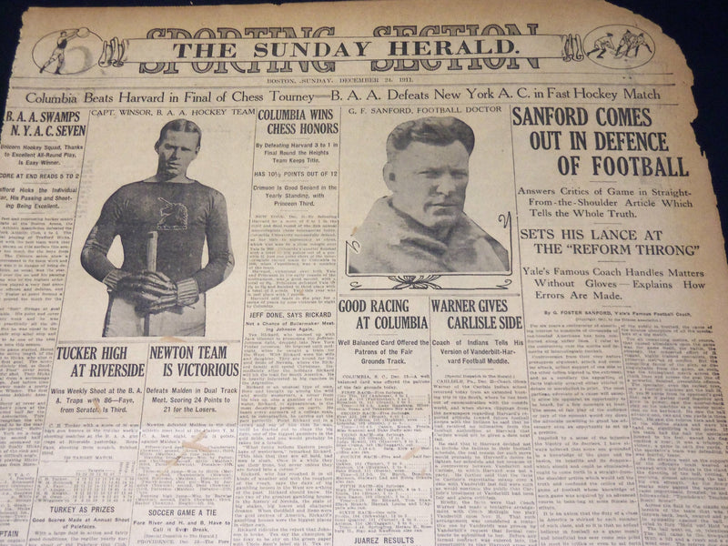 1911 THE BOSTON HERALD SUNDAY SPORTING SECTIONS LOT OF 11 - NICE PHOTOS - UP 97