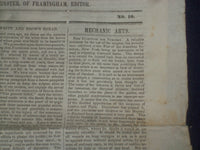 1846 DECEMBER 5 MASSACHUSETTS PLOUGHMAN NEWSPAPER - SURGERY INVENTION - NP 5138