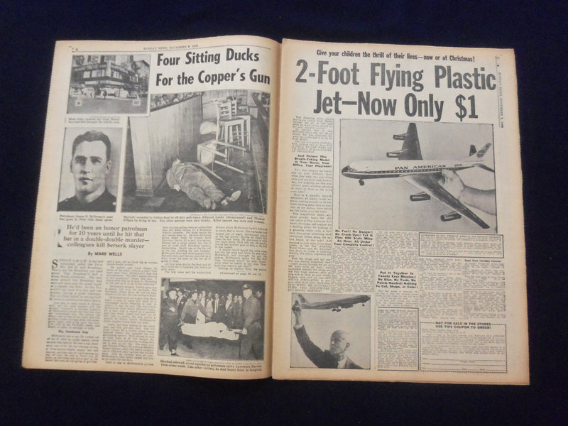 1958 NOV 9 NEW YORK SUNDAY NEWS NEWSPAPER - WILLIAM THULIN LIFE SAVED - NP 6771