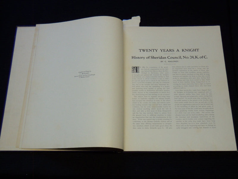 1905 SHERIDAN COUNCIL NO. 24 TWENTIETH ANNIVERSARY BY C. MALONEY - KD 1176J