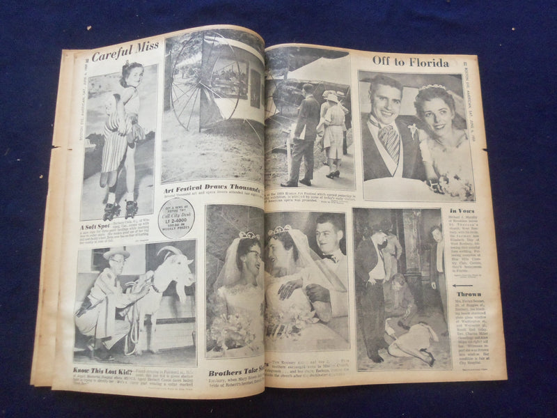 1959 JUNE 6 BOSTON AMERICAN NEWSPAPER - WOMAN SLAIN IN HUB HOTEL - NP 6227