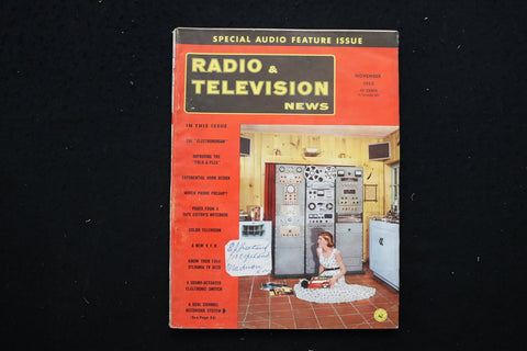1953 NOVEMBER RADIO & TELEVISION NEWS MAGAZINE - ELECTONORGAN COVER - SP 4182J