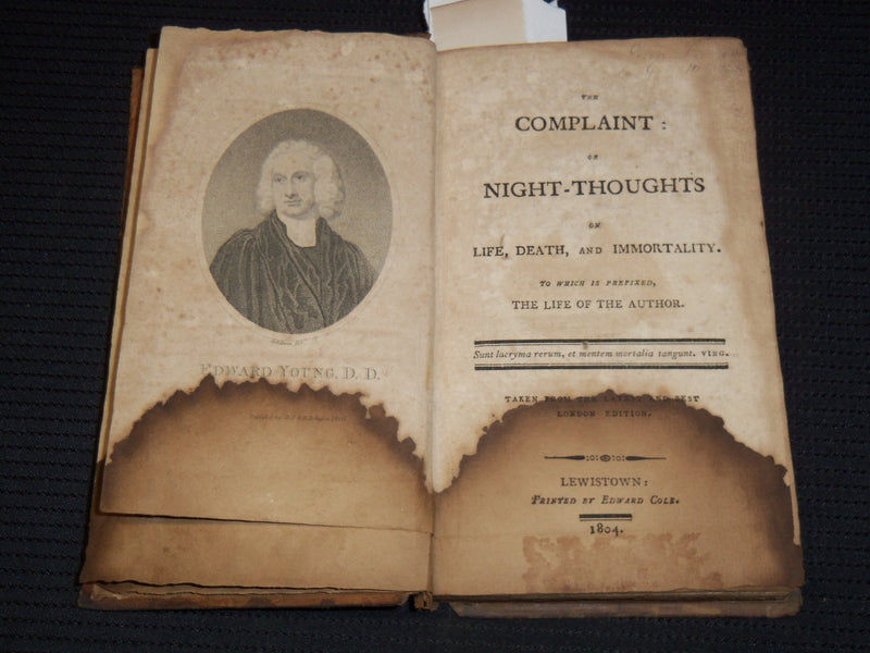 1804 THE COMPLAINT OF NIGHT THOUGHTS BOOK BY EDWARD YOUNG - LONDON EDN - J 8124