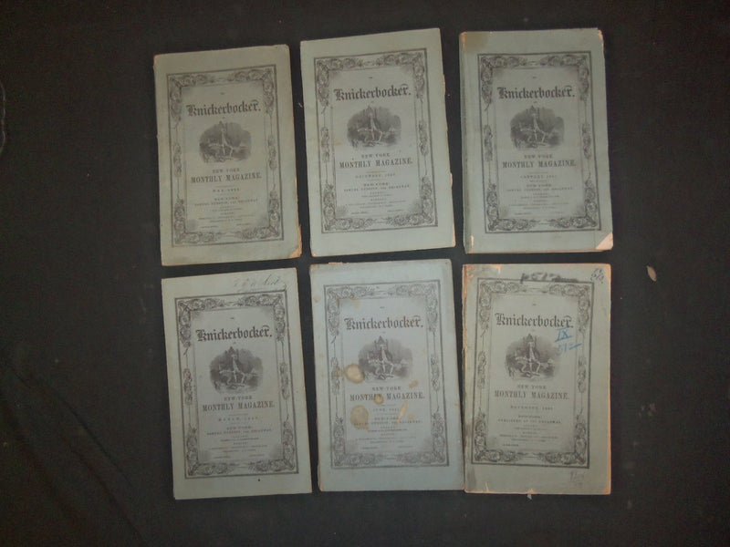 1856-1857 KNICKERBOCKER MONTHLY MAGAZINE - LOT OF 6 ISSUES - WR 1209