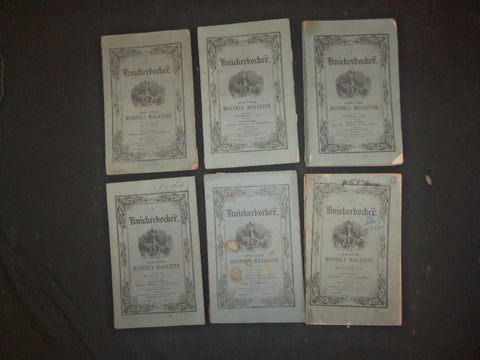 1856-1857 KNICKERBOCKER MONTHLY MAGAZINE - LOT OF 6 ISSUES - WR 1209