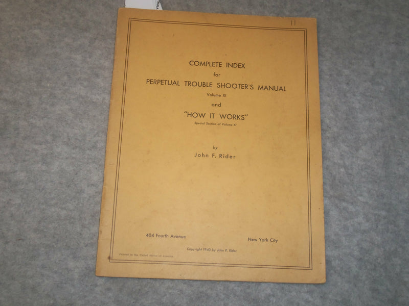 1934-1940 PERPETUAL TROUBLE SHOOTER'S MANUALS - JOHN F. RIDER- LOT OF 2 - J 6334