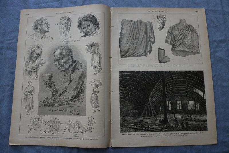 1875 DEC 11 LE MONDE ILLUSTRE MAGAZINE - EXPOSTION DES CEUVRES- FRENCH - NP 8456