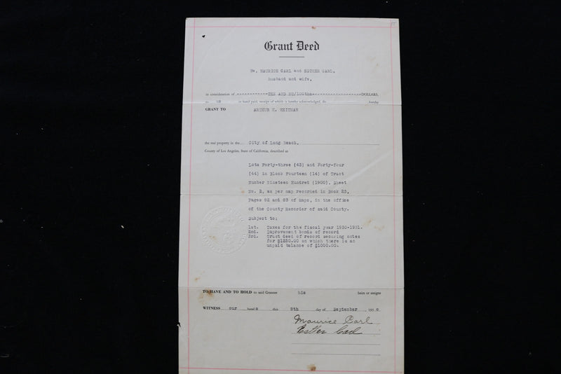 1926-1930 CALIFORNIA DEEDS - LOT OF 4 - & ENVELOPE - K 2792
