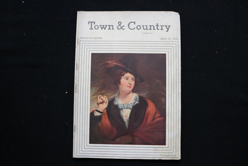 1935 MAY 15 TOWN & COUNTRY MAGAZINE - A PAINTING OF A WOMAN COVER - E 11120