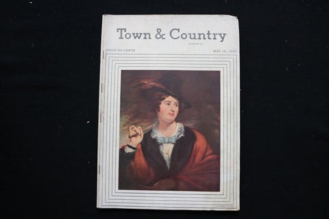 1935 MAY 15 TOWN & COUNTRY MAGAZINE - A PAINTING OF A WOMAN COVER - E 11120