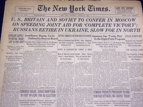 1941 AUG 16 NEW YORK TIMES - U. S. BRITAIN AND SOVIET TO CONFER MOSCOW - NT 1124
